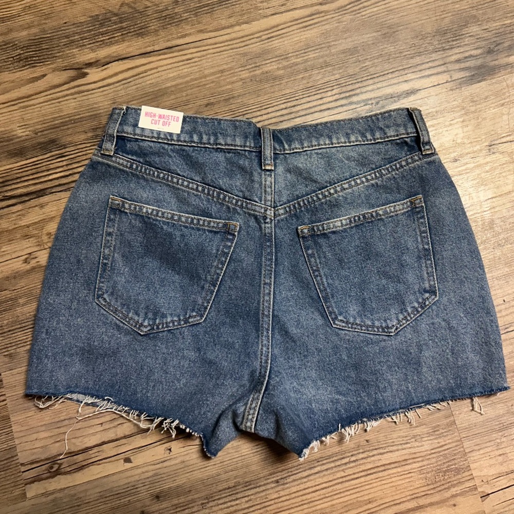 Pink Victoria Secret High-Waist Cut-off Denim Shorts size 28 NWT